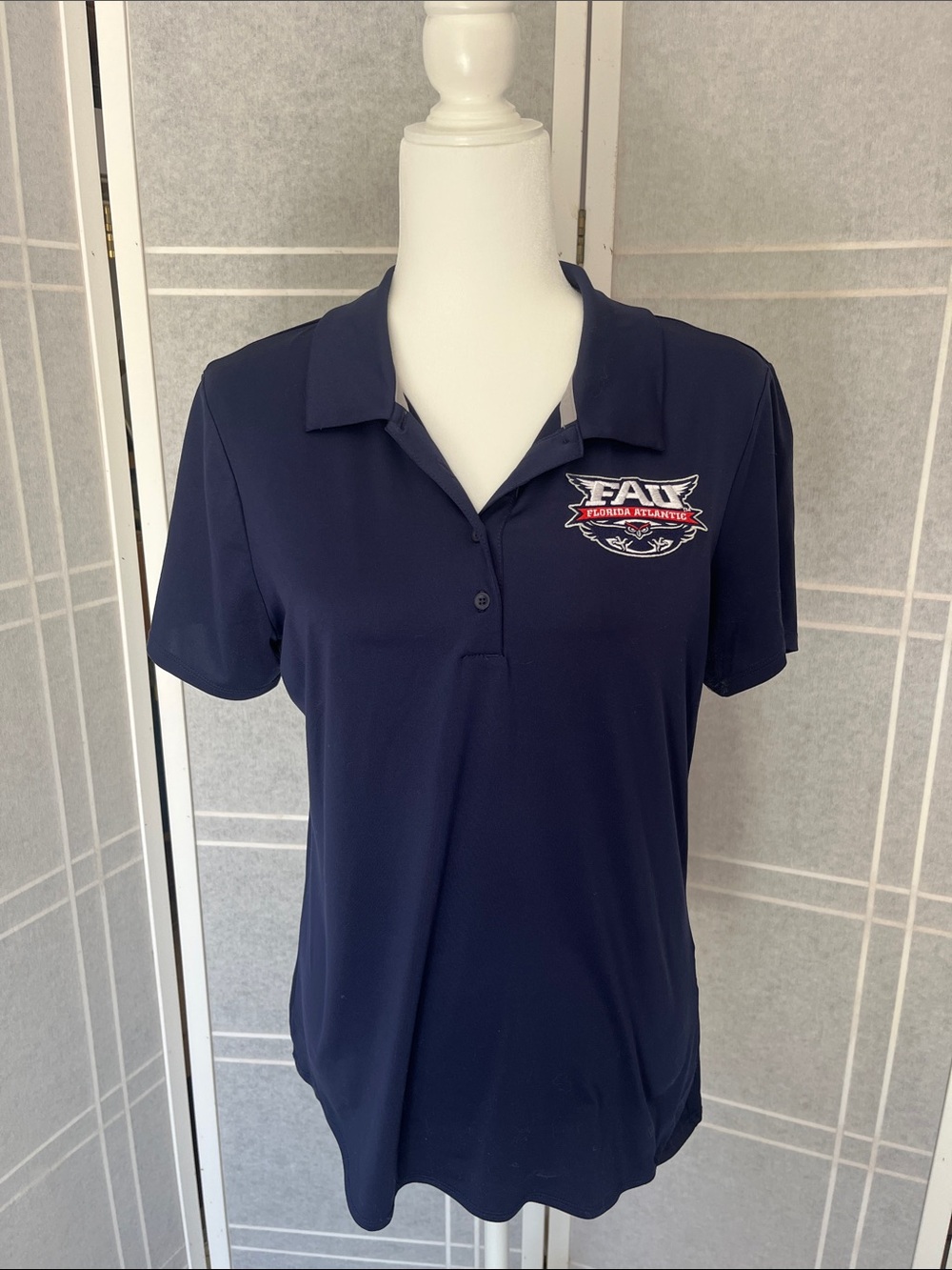 FA Navy Short-Sleeve Polo with Embroidered FA Logo